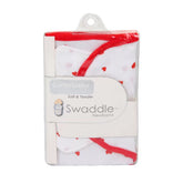 Swaddle Sheet with Red Hearts